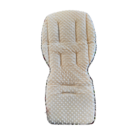 Bramble stroller set, padded stroller liner, cream minky side