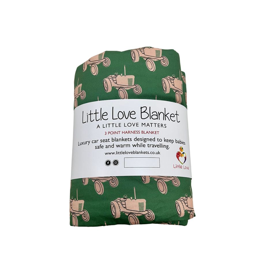 Point Pink Tractor travel blanket