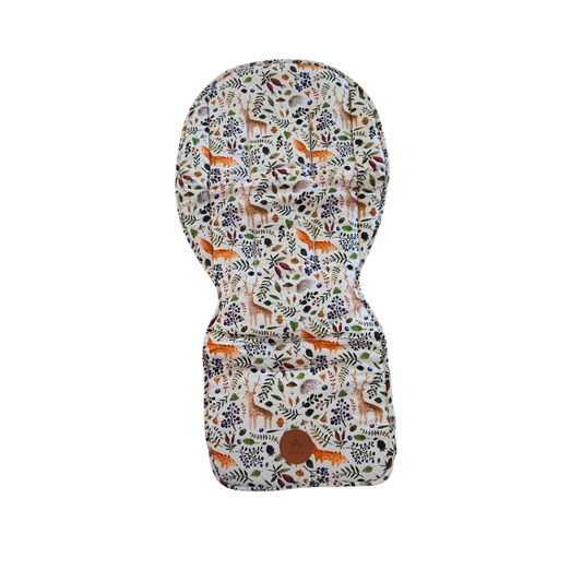 Bramble stroller set, padded stroller liner, patterned cotton side