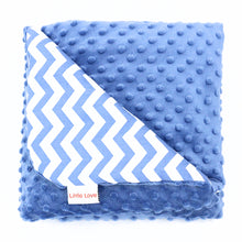 Load image into Gallery viewer, 5 Point Blue Chevron travel blanket