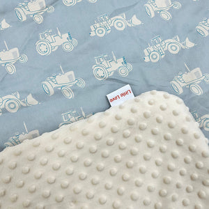 Blue Tractor travel blanket