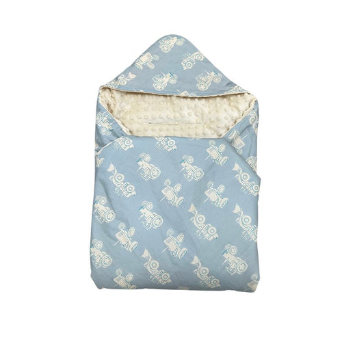 Blue Tractor travel blanket