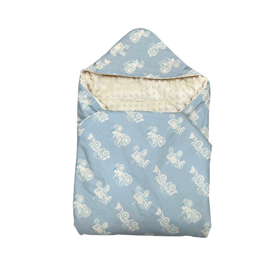 Blue Tractor travel blanket