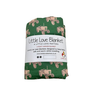 Pink Tractor travel blanket