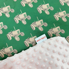 Load image into Gallery viewer, Pink Tractor travel blanket