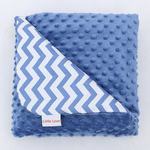 Little Love 3 point harness car seat blanket  blue chevron pattern