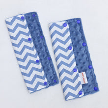 Load image into Gallery viewer, Blue Chevron dribble pads