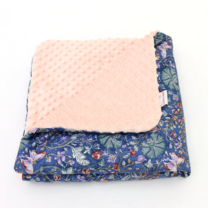 Little Love car seat blanket navy and pink wildflower