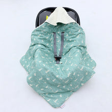 Load image into Gallery viewer, Teal Bunnies travel blanket