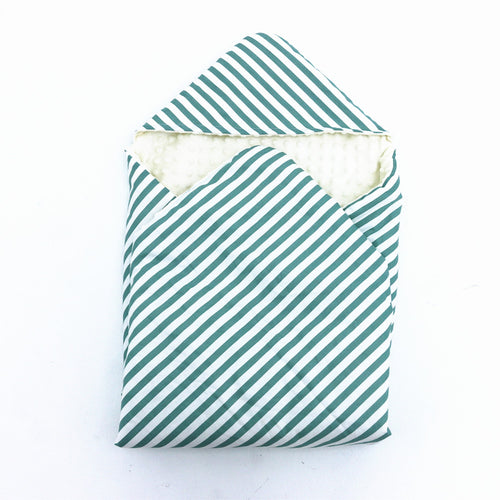 Little Love car seat blanket  green stripe